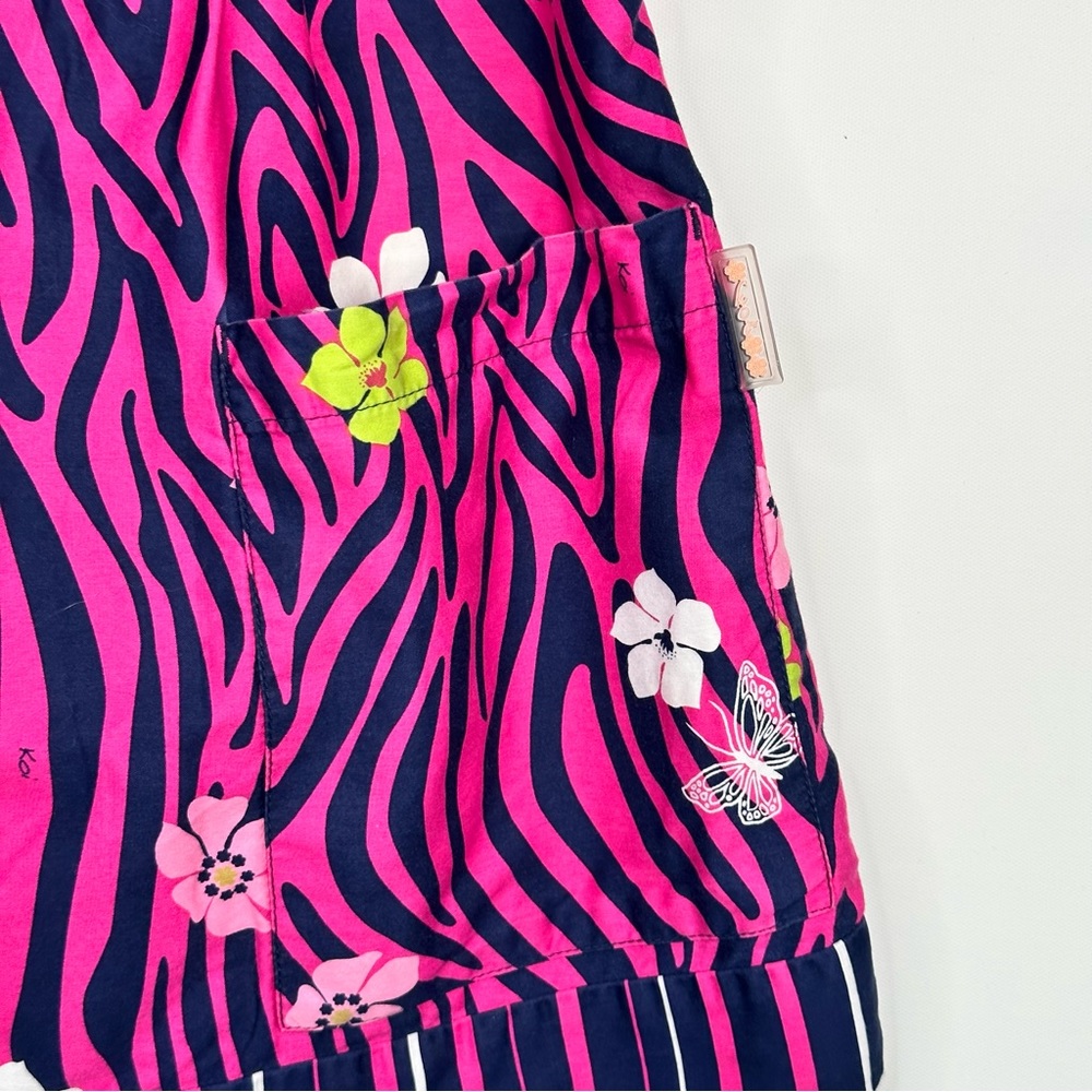 Koi by Kathy Pederson Set of 2 Size XS Scrub Uniform Top Zebra Floral Print - Picture 8 of 9